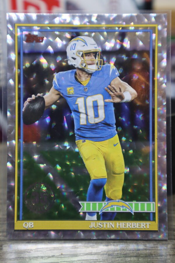 Justin Herbert 2026 Topps Flagship Football Crackle Foil