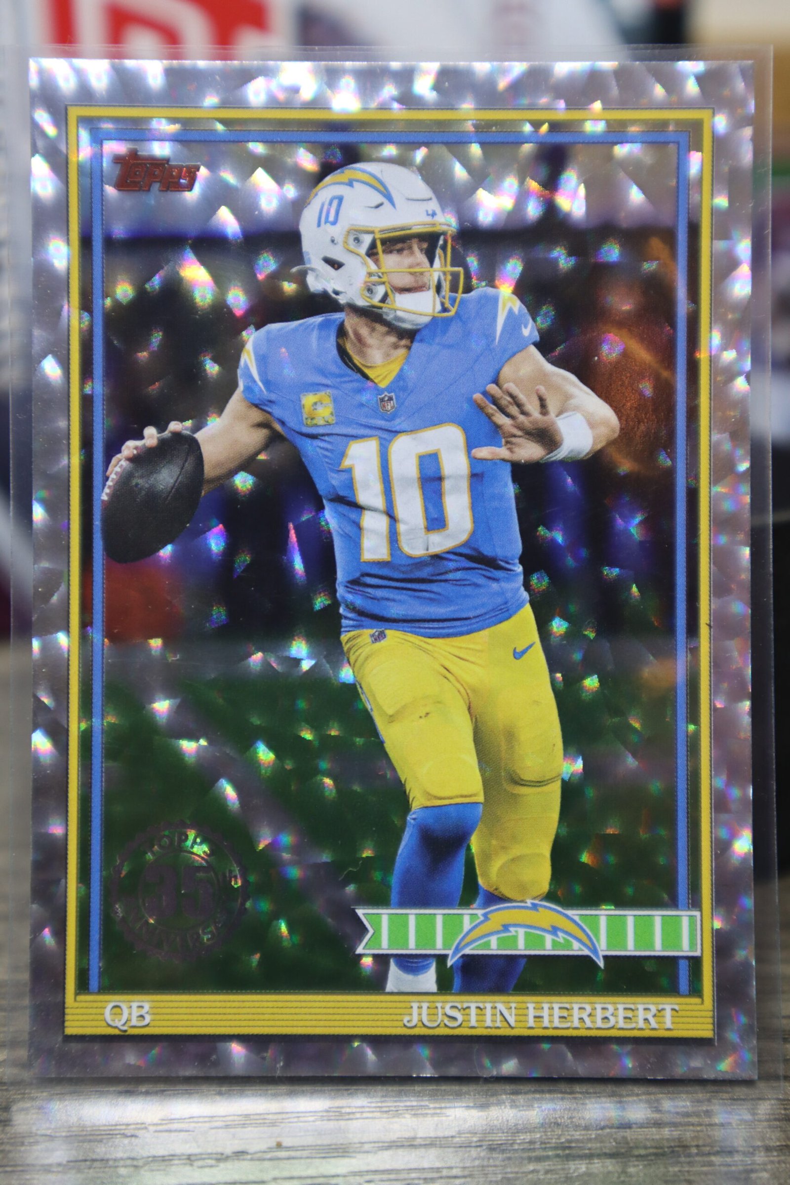 Justin Herbert 2026 Topps Flagship Football Crackle Foil