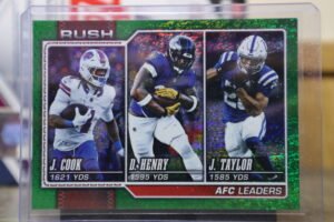 AFC Rush Leaders 2026 Topps Flagship Football Green Sandglitter 81/99