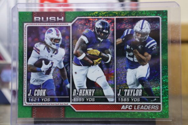 AFC Rush Leaders 2026 Topps Flagship Football Green Sandglitter 81/99