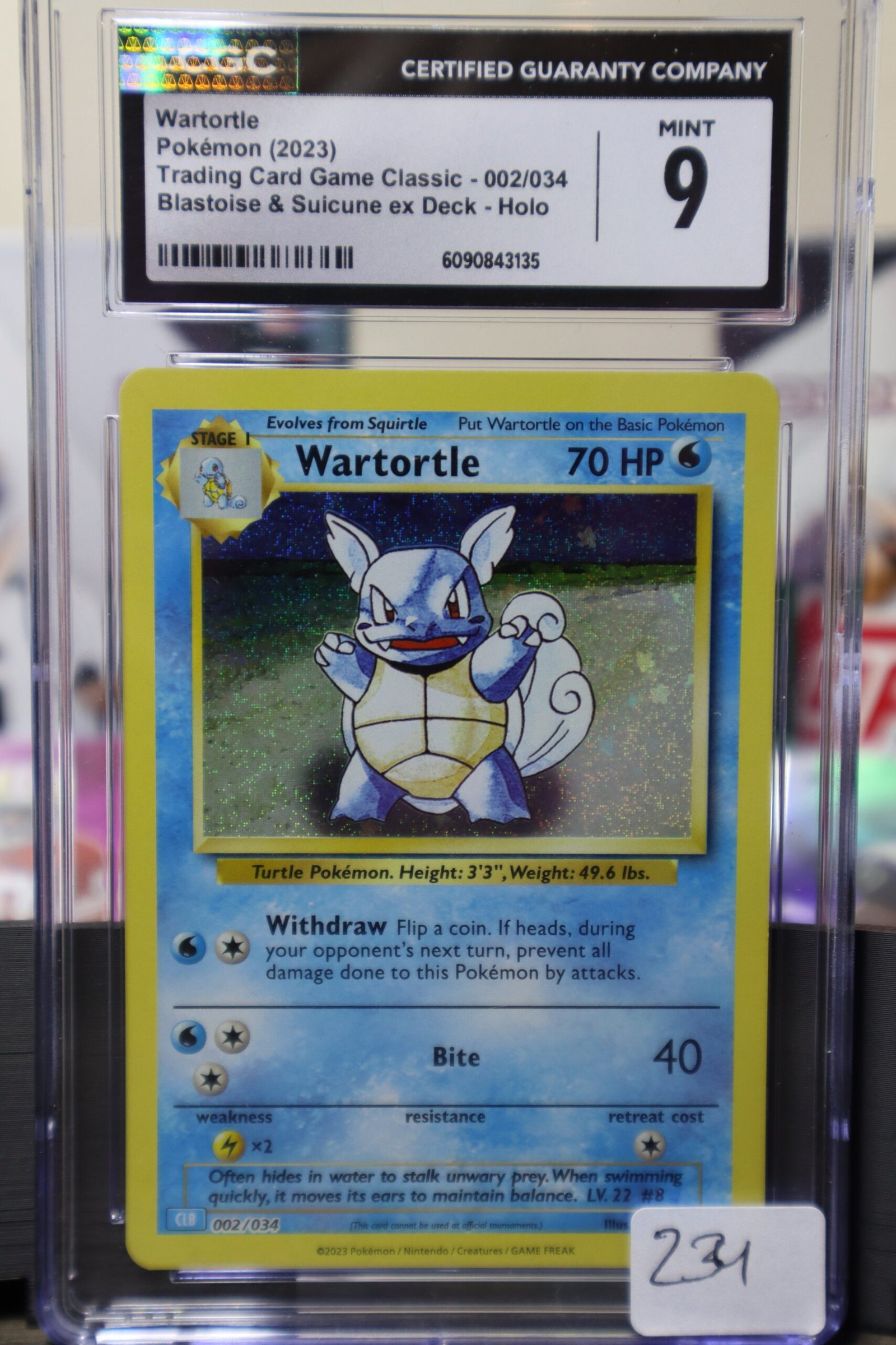 Wartortle Holographic Pokemon Card